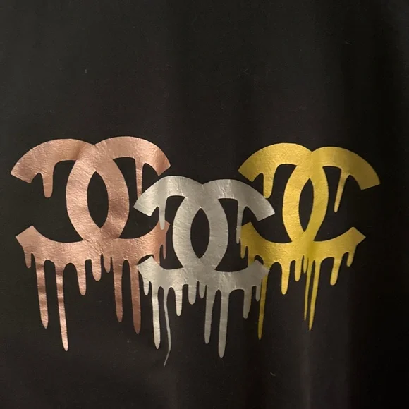 Black Sweatshirt with Dripping Logo Design - Picture 2 of 3